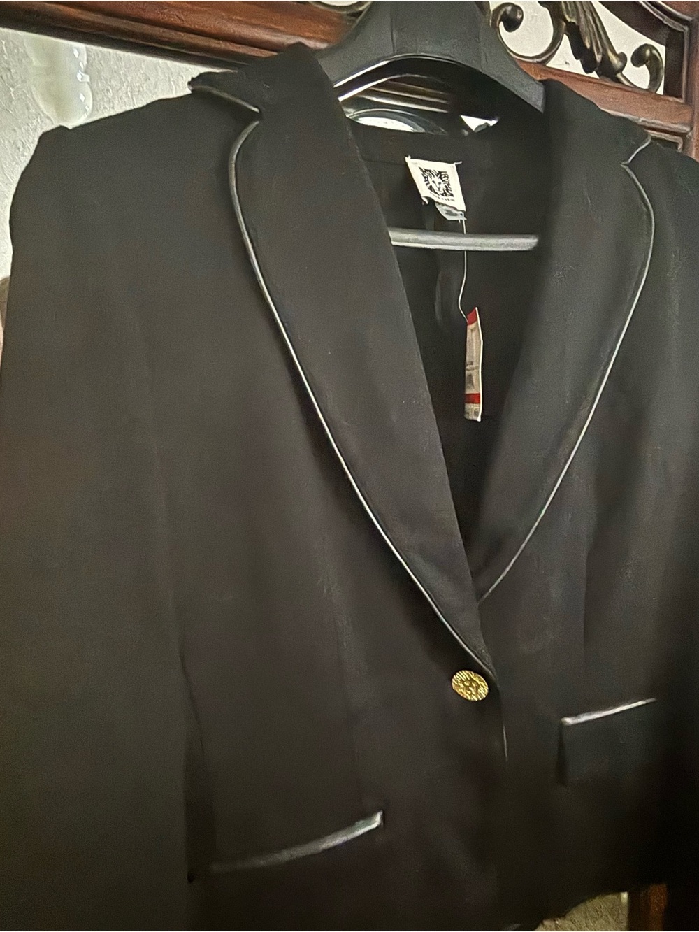 Anne Klein Black Blazer W/ Gold Button XS NWT Workwear Office Professional